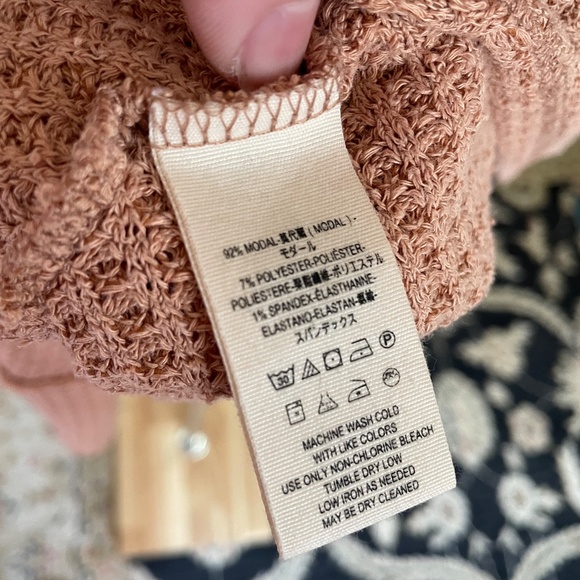 Free People Pink Waffle Knit Blouse - Picture 12 of 15